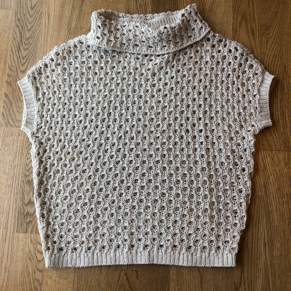 Jones New York Collection Metallic Crochet Top Small - Picture 1 of 6